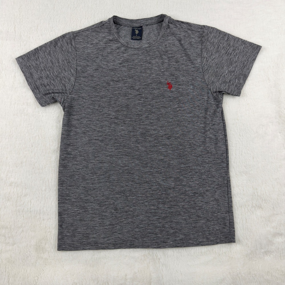 US Polo Assn Mens T-Shirt Small Gray Space Dye Short Sleeve Crew Neck 11443247